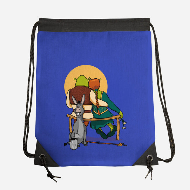 Ogres Gazing At The Moon-None-Drawstring-Bag-jasesa