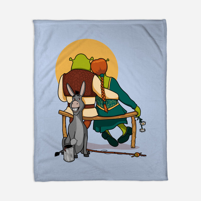Ogres Gazing At The Moon-None-Fleece-Blanket-jasesa
