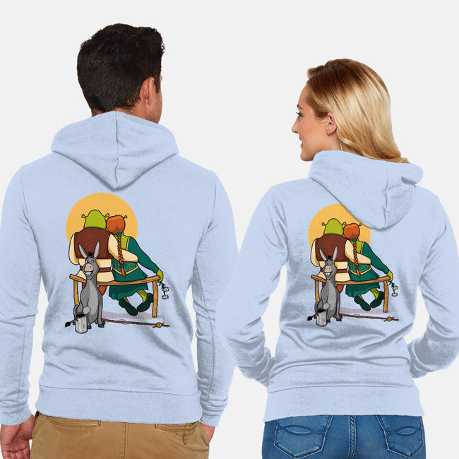 Ogres Gazing At The Moon-Unisex-Zip-Up-Sweatshirt-jasesa