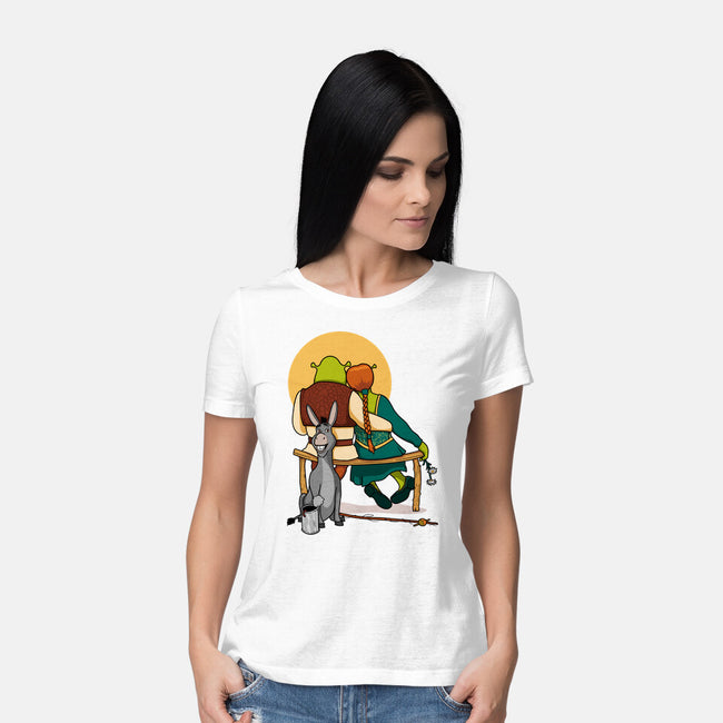 Ogres Gazing At The Moon-Womens-Basic-Tee-jasesa