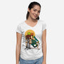 Ogres Gazing At The Moon-Womens-V-Neck-Tee-jasesa