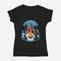 Cozy Dragon Fantasy-Womens-V-Neck-Tee-Studio Mootant