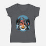 Cozy Dragon Fantasy-Womens-V-Neck-Tee-Studio Mootant