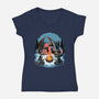Cozy Dragon Fantasy-Womens-V-Neck-Tee-Studio Mootant