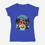 Cozy Dragon Fantasy-Womens-V-Neck-Tee-Studio Mootant