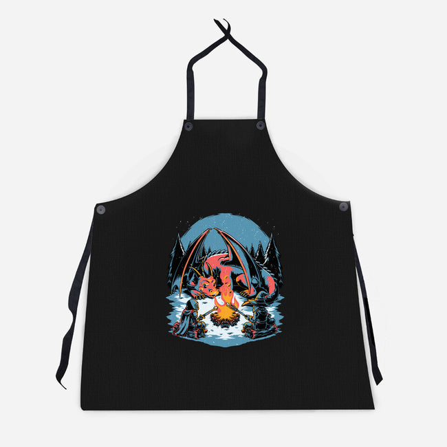 Cozy Dragon Fantasy-Unisex-Kitchen-Apron-Studio Mootant