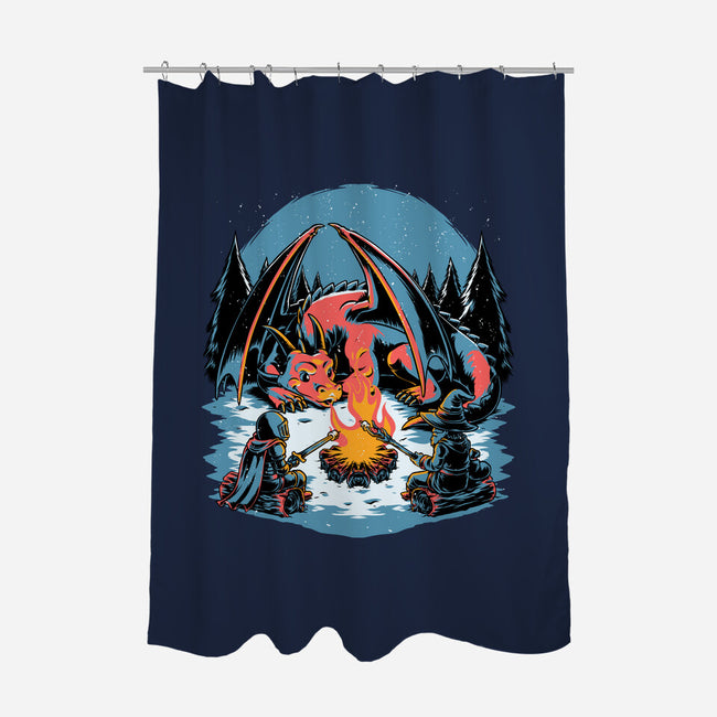 Cozy Dragon Fantasy-None-Polyester-Shower Curtain-Studio Mootant