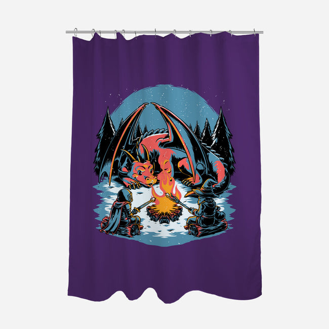 Cozy Dragon Fantasy-None-Polyester-Shower Curtain-Studio Mootant