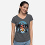 Cozy Dragon Fantasy-Womens-V-Neck-Tee-Studio Mootant