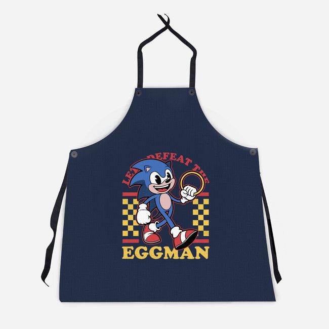 Game Mascot Hedgehog Runner-Unisex-Kitchen-Apron-Studio Mootant