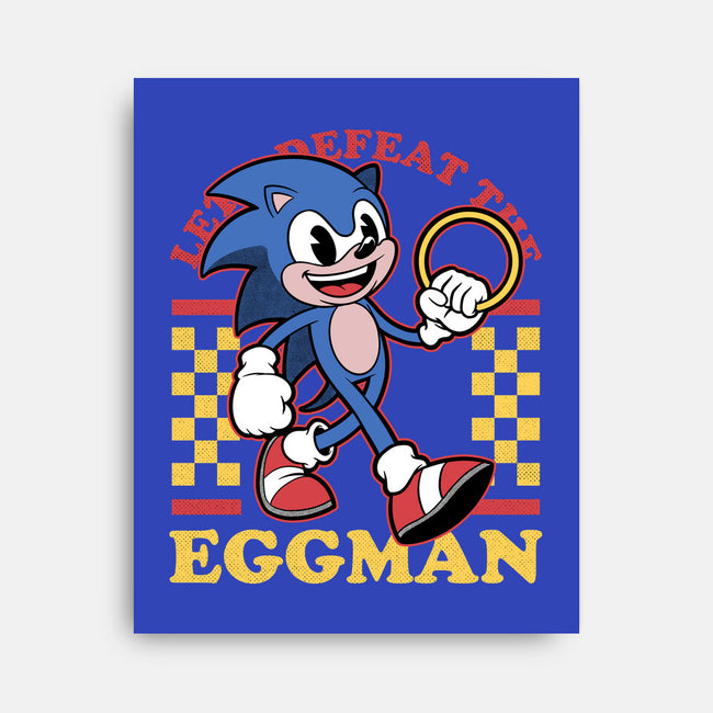 Game Mascot Hedgehog Runner-None-Stretched-Canvas-Studio Mootant