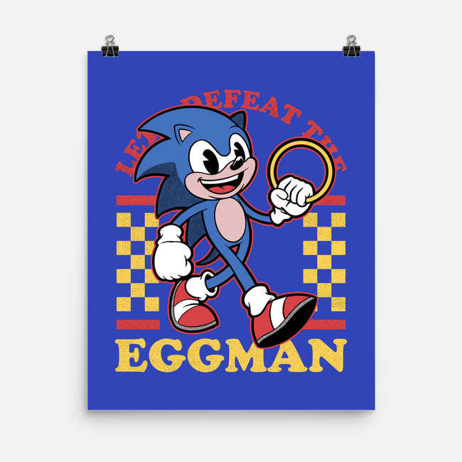 Game Mascot Hedgehog Runner-None-Matte-Poster-Studio Mootant