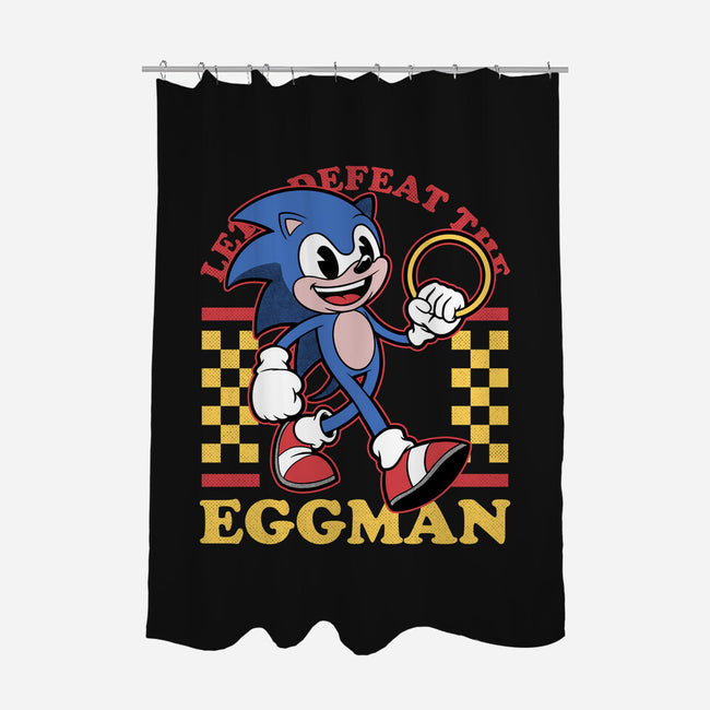 Game Mascot Hedgehog Runner-None-Polyester-Shower Curtain-Studio Mootant