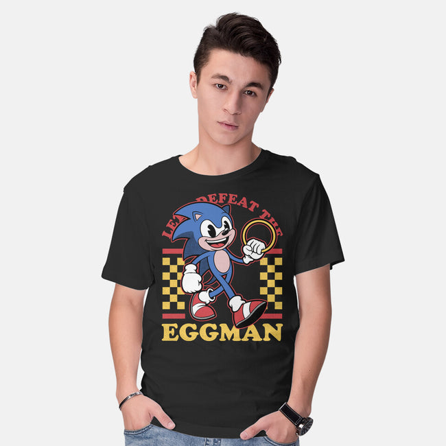 Game Mascot Hedgehog Runner-Mens-Basic-Tee-Studio Mootant