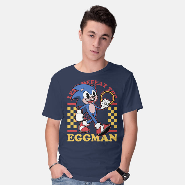 Game Mascot Hedgehog Runner-Mens-Basic-Tee-Studio Mootant