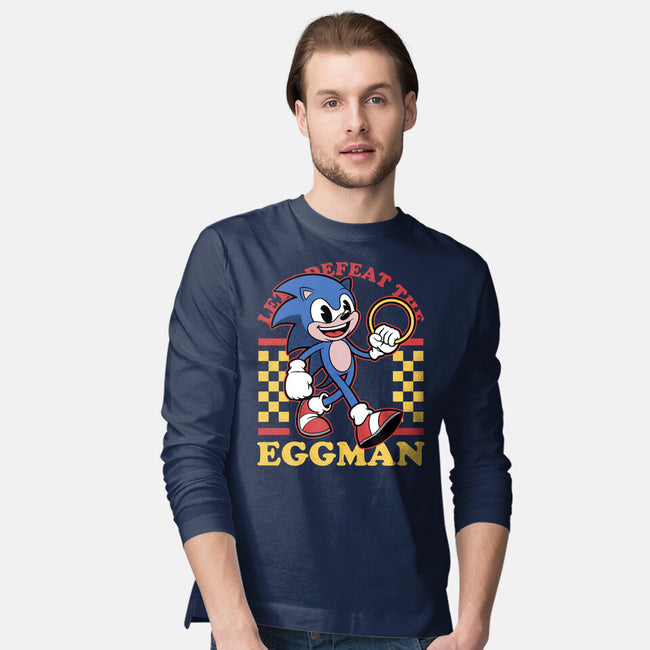 Game Mascot Hedgehog Runner-Mens-Long Sleeved-Tee-Studio Mootant