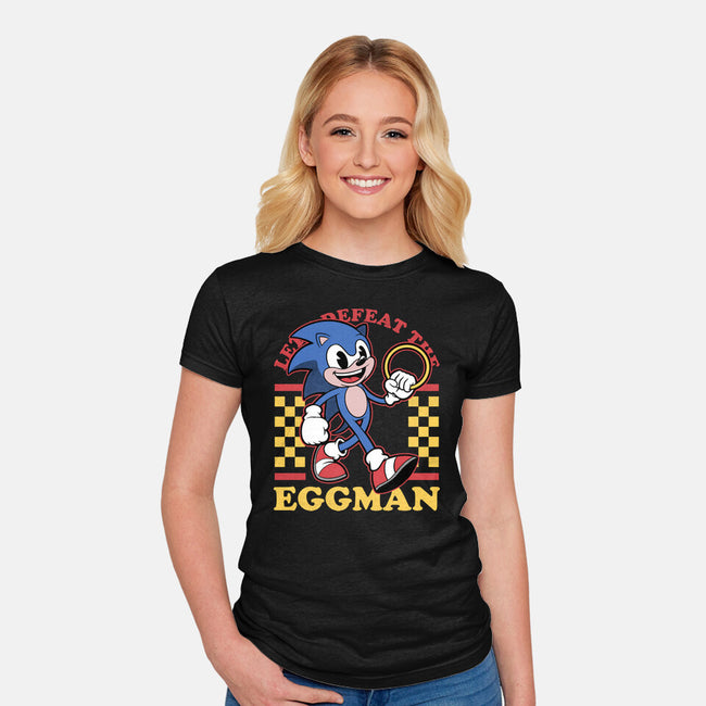 Game Mascot Hedgehog Runner-Womens-Fitted-Tee-Studio Mootant