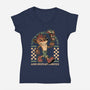 Game Mascot Crash Mask-Womens-V-Neck-Tee-Studio Mootant