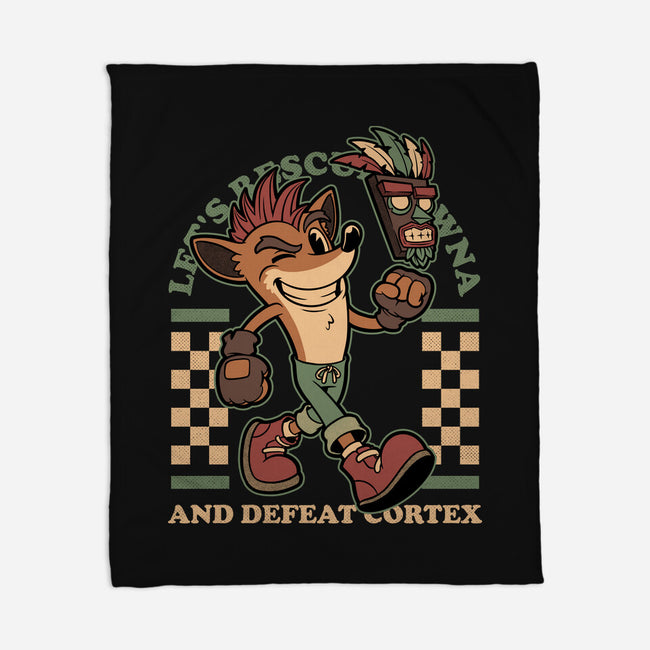 Game Mascot Crash Mask-None-Fleece-Blanket-Studio Mootant