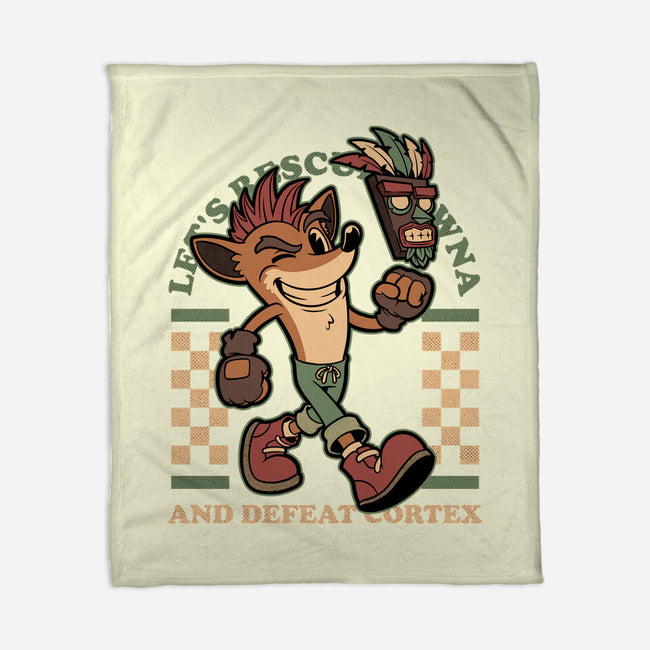 Game Mascot Crash Mask-None-Fleece-Blanket-Studio Mootant