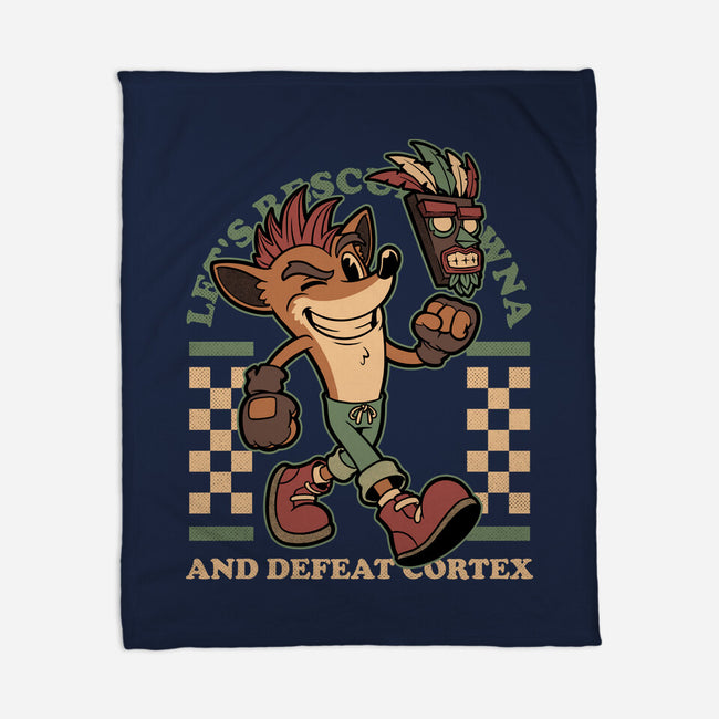 Game Mascot Crash Mask-None-Fleece-Blanket-Studio Mootant