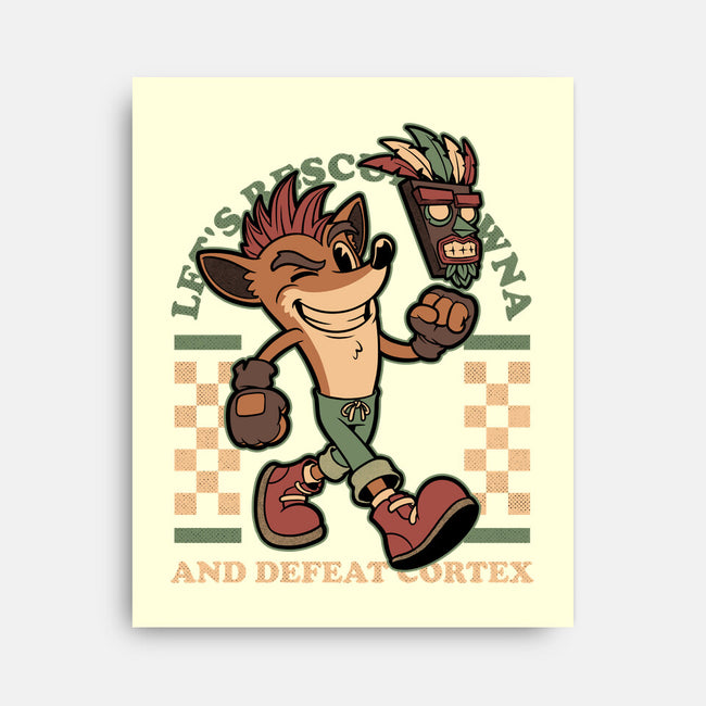 Game Mascot Crash Mask-None-Stretched-Canvas-Studio Mootant