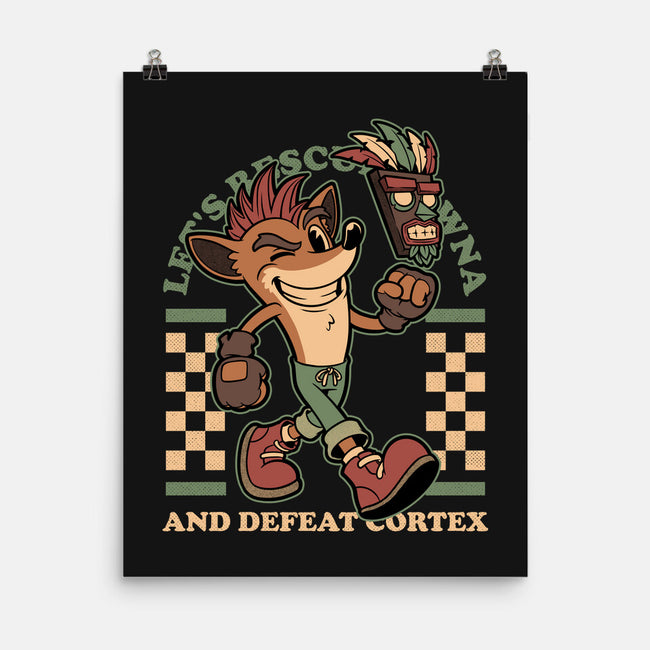 Game Mascot Crash Mask-None-Matte-Poster-Studio Mootant