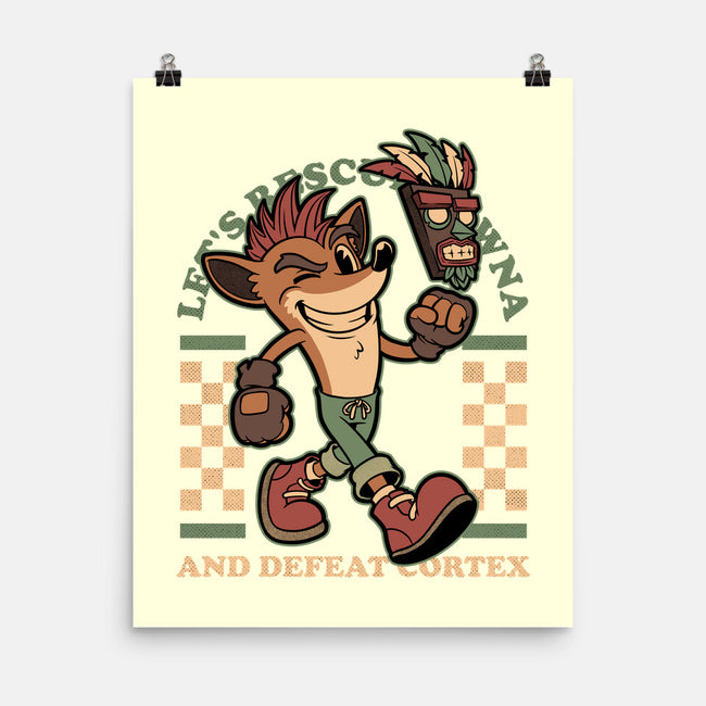 Game Mascot Crash Mask-None-Matte-Poster-Studio Mootant