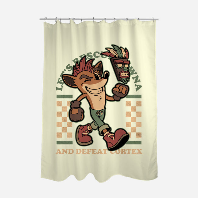 Game Mascot Crash Mask-None-Polyester-Shower Curtain-Studio Mootant