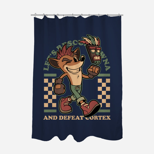 Game Mascot Crash Mask-None-Polyester-Shower Curtain-Studio Mootant