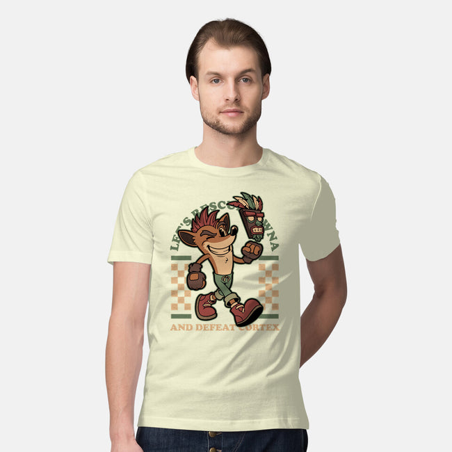 Game Mascot Crash Mask-Mens-Premium-Tee-Studio Mootant