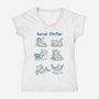 Serial Chiller Cat-Womens-V-Neck-Tee-worlddominationforcats