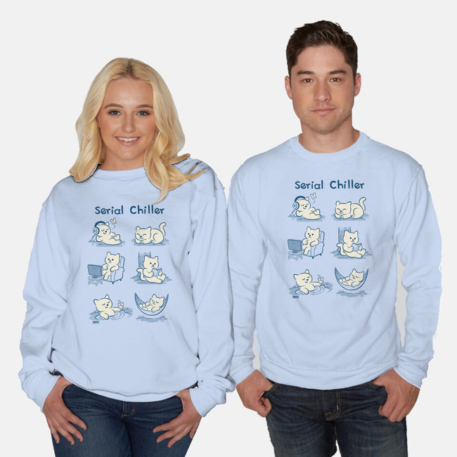 Serial Chiller Cat-Unisex-Crew Neck-Sweatshirt-worlddominationforcats