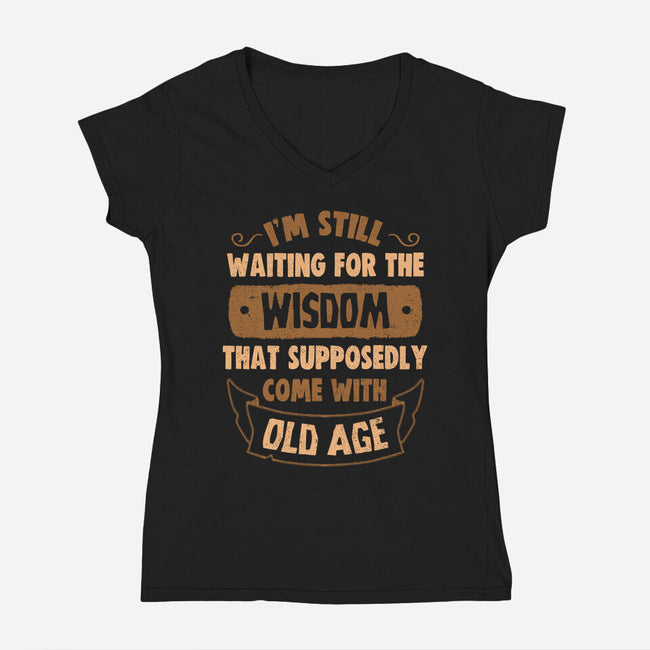 Still Waiting For The Wisdom-Womens-V-Neck-Tee-koalastudio