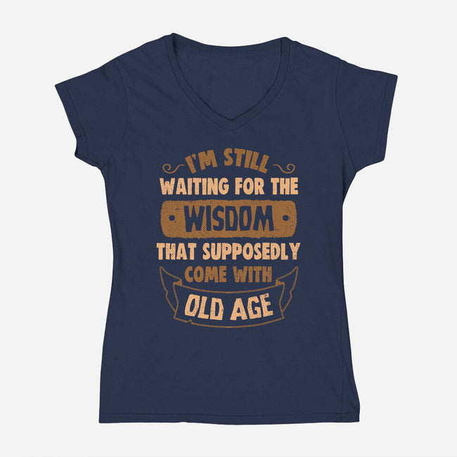 Still Waiting For The Wisdom-Womens-V-Neck-Tee-koalastudio