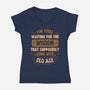 Still Waiting For The Wisdom-Womens-V-Neck-Tee-koalastudio