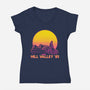 Hill Valley 85-Womens-V-Neck-Tee-rmatix
