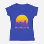 Hill Valley 85-Womens-V-Neck-Tee-rmatix
