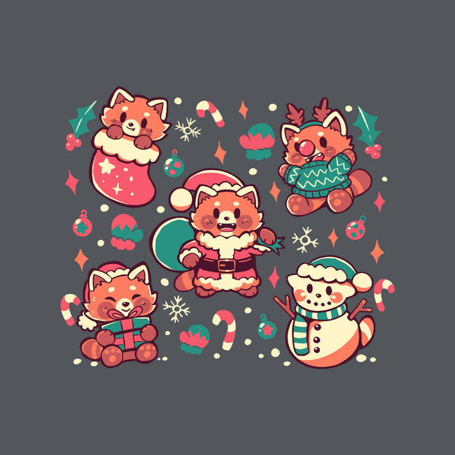 Festive Red Pandas-Womens-Fitted-Tee-TechraNova