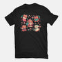 Festive Red Pandas-Womens-Fitted-Tee-TechraNova