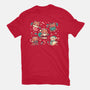 Festive Red Pandas-Womens-Fitted-Tee-TechraNova