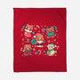 Festive Red Pandas-None-Fleece-Blanket-TechraNova