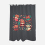 Festive Red Pandas-None-Polyester-Shower Curtain-TechraNova