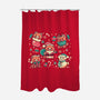 Festive Red Pandas-None-Polyester-Shower Curtain-TechraNova