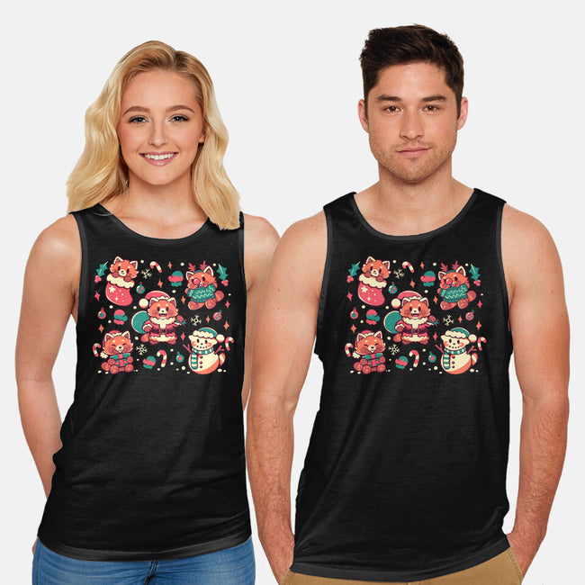 Festive Red Pandas-Unisex-Basic-Tank-TechraNova