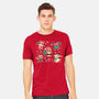 Festive Red Pandas-Mens-Heavyweight-Tee-TechraNova