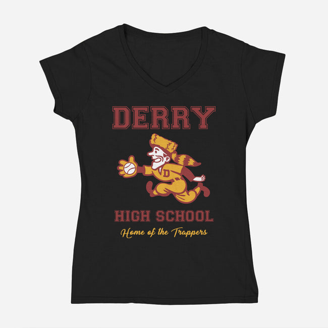 Derry High School-Womens-V-Neck-Tee-Mattania