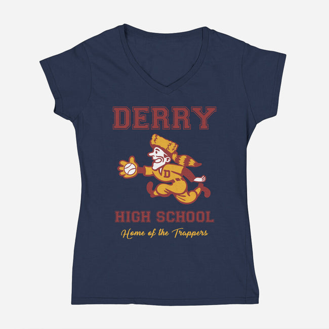 Derry High School-Womens-V-Neck-Tee-Mattania