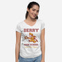 Derry High School-Womens-V-Neck-Tee-Mattania