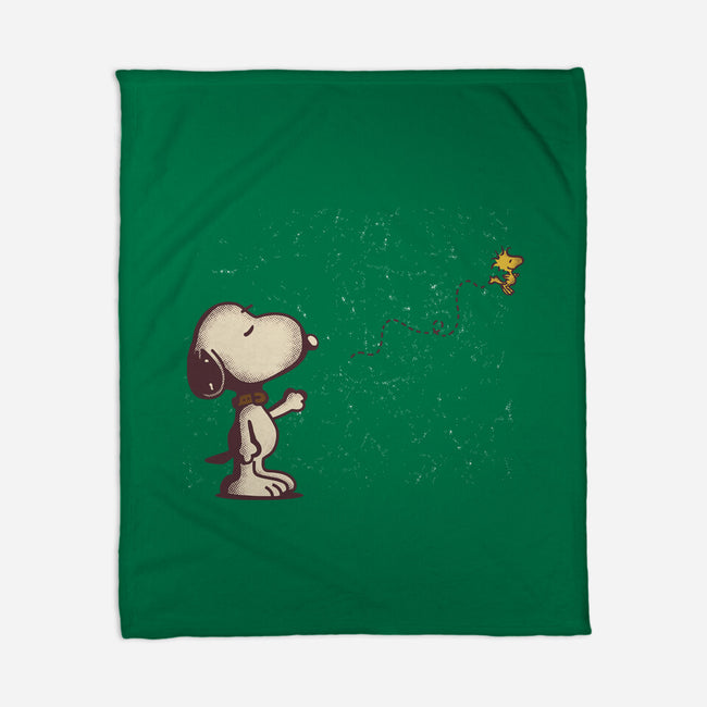 Dog And Bird-None-Fleece-Blanket-turborat14